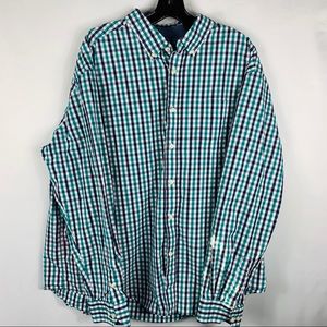 Mix&NY Green/Navy Blue/Wht Plaid Long Sleeve Shirt